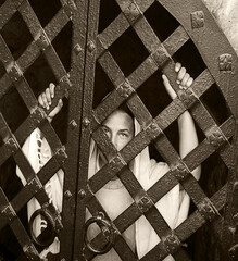 Young girl in the prison