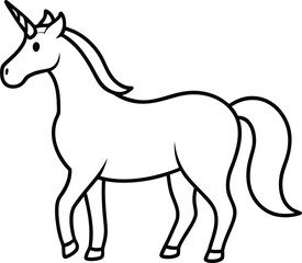 White isolated cartoon horse vector illustration