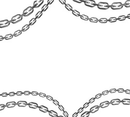 Metal chain steel isolated on transparent background