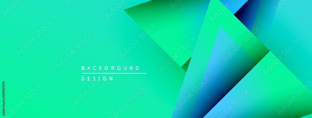 Aufkleber abstract geometric shapes overlap, creating vibrant turquoise gradients. modern design suitable for 