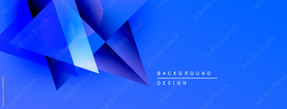 Aufkleber abstract blue geometric shapes overlap. gradient background creates depth, modern design element for
