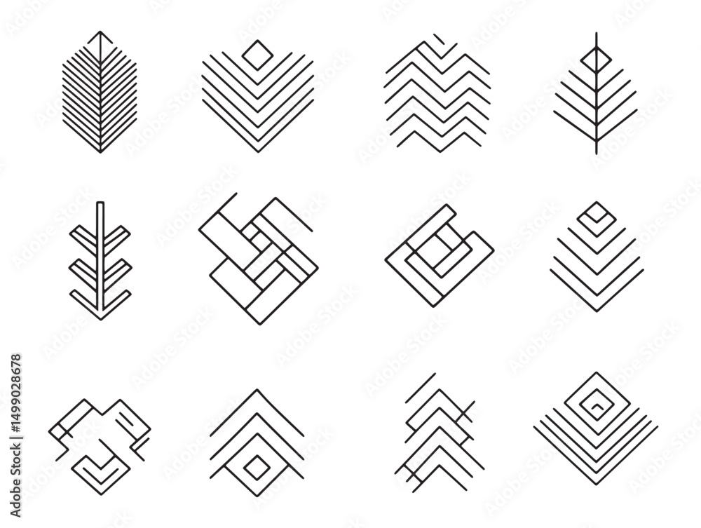 Poster minimalist style chevron down line art icon for web use