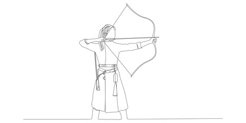 vector design line art woman archery
