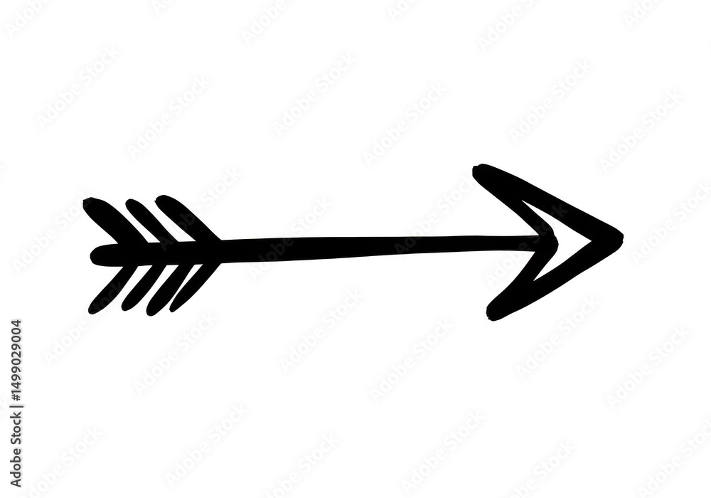 Poster simple arrow pointing right isolated on transparent background