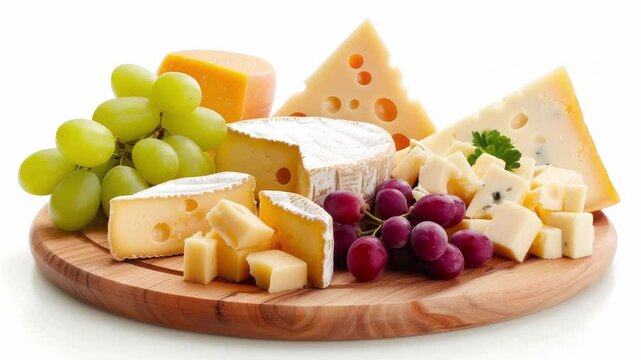 Cheese platter on white background