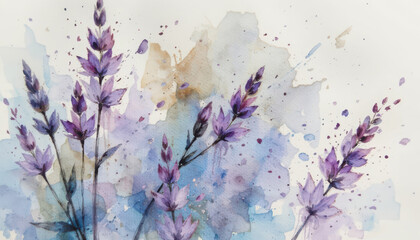 create a stunning watercolor art image with a soft lavender tone, showcase your drawing skills with this beautiful watercolor sketch, the perfect subject for a watercolor photograph or illustration