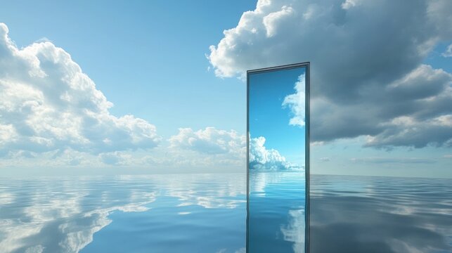 A mirrored portal to the sky