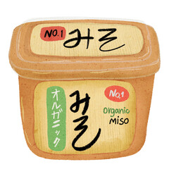 watercolor illustration of miso paste