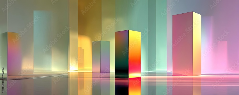 Poster soothing colors with positivity and focus through wellness concept. abstract colorful geometric shap