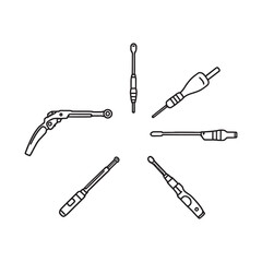 Simple arthroscope outline vector graphic for medical use