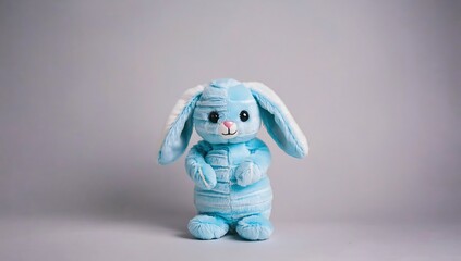 Blue plush bunny toy