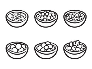 Hand Drawn Chickpea Outline Art for Graphic Projects
