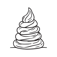 simple caramel cream pile outline vector for creative projects