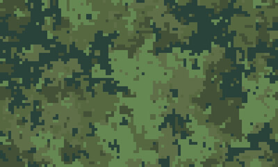 Abstract digital camouflage pattern.  Perfect for backgrounds, textures, or militarythemed designs.  The pixelated texture creates a modern, versatile aesthetic.