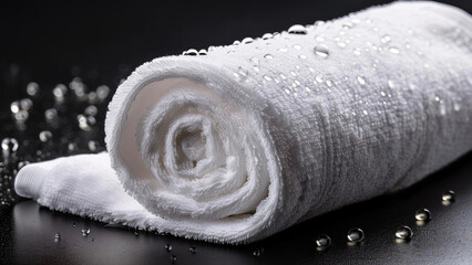 water drops on a white towel