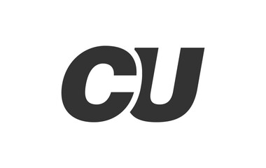 CU Techno Editable Font Logo For Corporate Branding. Bold, Futuristic Design With Unique Typographic Ideas. Minimal Custom Type And Dynamic Letter