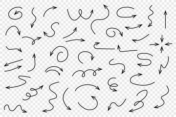 Hand drawn vector arrows doodle