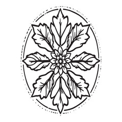 simple elegant canola flower line art vector design