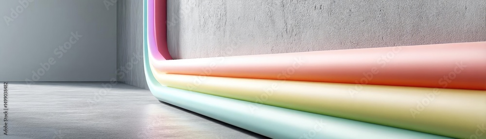 Poster soothing colors with positivity and focus through wellness concept. colorful abstract lines create a