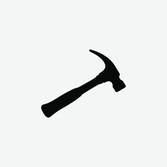 Minimalist Black Hammer Silhouette on White Background – Clean High-Contrast Vector Art for Design and Decor
