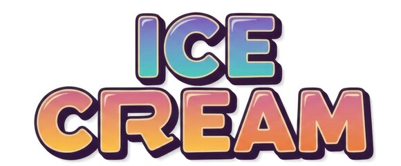 3D vector text effects for "Super Win" and "Ice Cream" featuring a modern design style.
