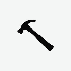 Minimalist Black Hammer Silhouette on White Background – Clean High-Contrast Vector Art for Design and Decor
