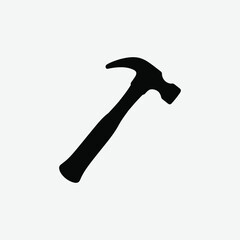 Minimalist Black Hammer Silhouette on White Background – Clean High-Contrast Vector Art for Design and Decor