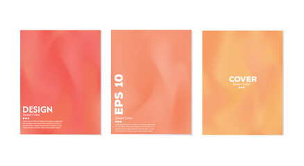 Soft orange abstract liquid wave background collection. Gradient colors. Dark and light color merging effect. Modern design template for web cover, ad banner, poster, brochure, flyer.