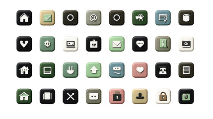 Flat design app icons set