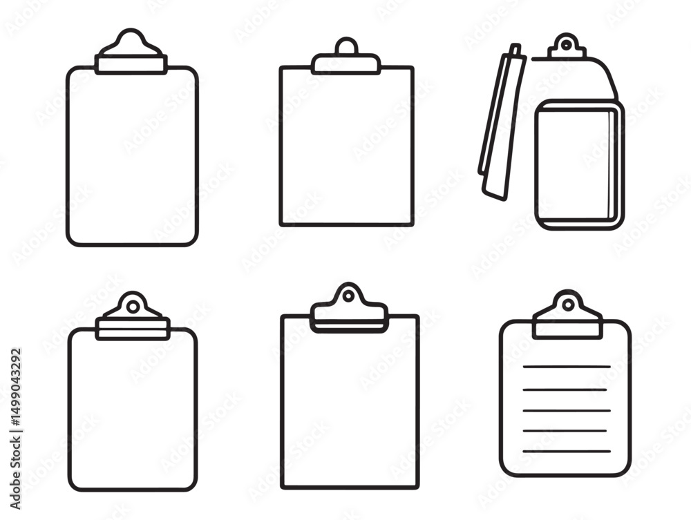 Poster clipboard line art simple minimal design for business use
