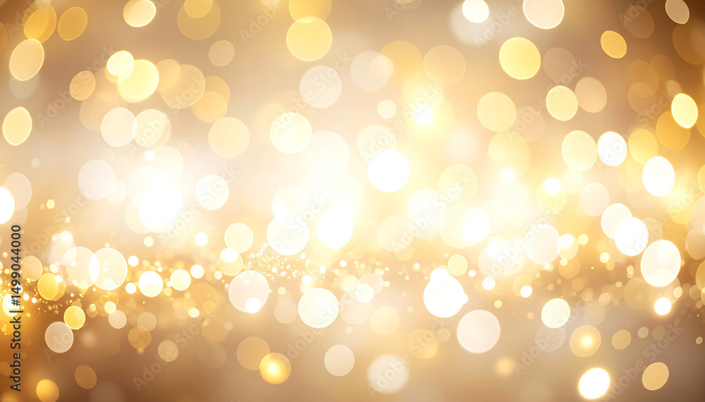 Poster a shimmering background of golden bokeh lights creating a warm and festive atmosphere, perfect for c