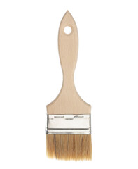 One wooden paint brush isolated on white