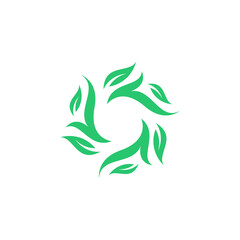 Circle Green leaf logo Design