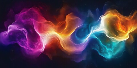 Plakat Vibrant Abstract Swirls And Flowing Wavy Shapes Looping Lines Dynamic Energy Colorful And Surrealism