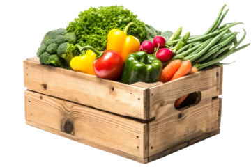 Fresh Organic Vegetables in Wooden Crate Farm to Table Produce