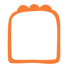 Doodle wave curve edge frame. Hand drawn wavy rectangle border. Doodle brush drawn square and circle picture frame. Vector illustration isolated on white background.