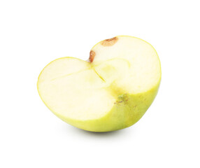 Half of rotting apple isolated on white