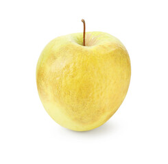 One damaged green apple isolated on white