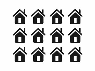 Grid of Simple Black House Icons