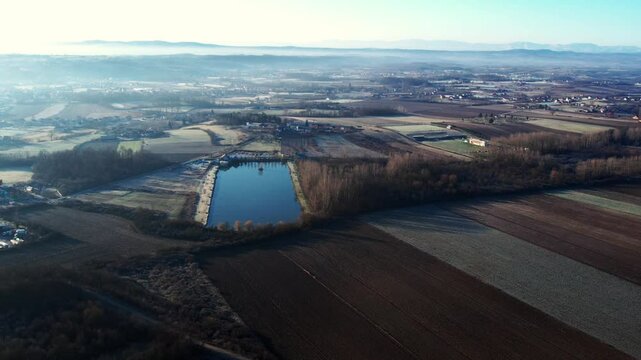 Stunning aerial view of Ub Serbia showcasing serene landscapes and tranquil waters