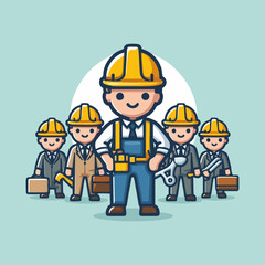 vector illustration of construction workers