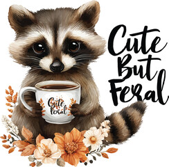 Cute But Feral &ndash; Funny Sassy Sublimation PNG for Girls, Women, and Pet Lovers