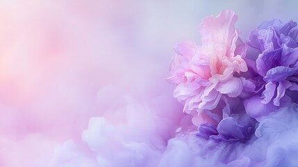 Fototapeta premium Ethereal pastel flowers in a dreamy haze