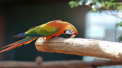Vibrant artistic image of a parrot in a rainforest, showcasing wildlife and natural beauty.