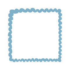 Doodle wave curve edge frame. Hand drawn wavy rectangle border. Doodle brush drawn square and circle picture frame. Vector illustration isolated on white background.