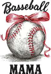 Retro Baseball Mama &ndash; Checkered Adobe Illustration Artwork for Sports Mom Sublimation Designs