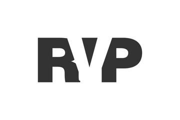 RVP logo design. Initial letter R V P bold font style for tech startups, consulting, corporate branding. Creative company name, headlines typography identity, trendy logotype.