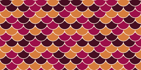 Vibrant, seamless fish scale pattern in autumnal hues.  Perfect for textile design, wallpaper, or website backgrounds. © Olena