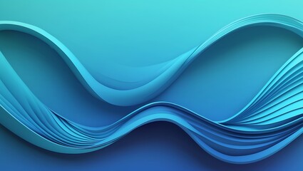 Fototapeta premium Abstract blue wave design with layered curves on a gradient background