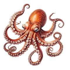 Obraz premium Giant squid, octopus, isolated on a transparent background